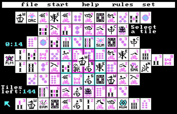 Mahjong Shanghai, im Jahr 1986 vom Softwareentwickler Activision veröffentlicht